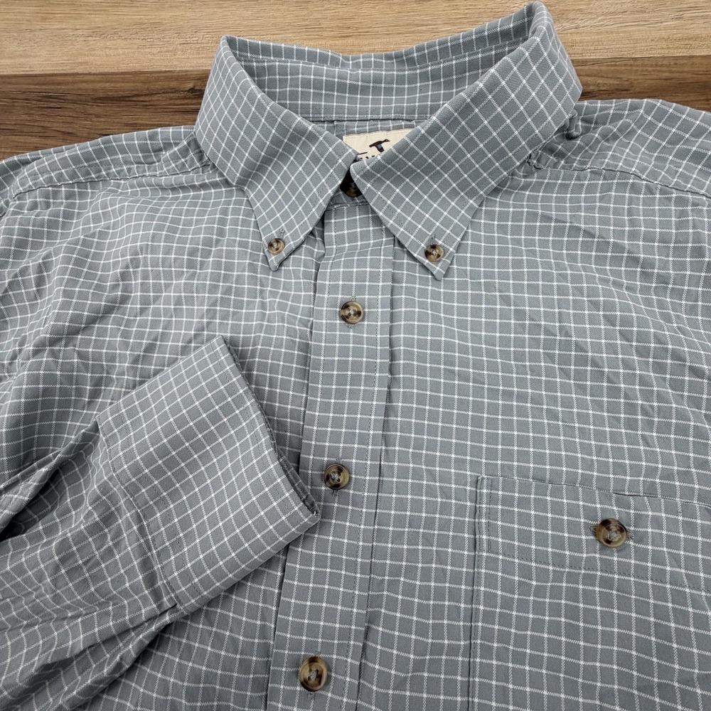 Genteal Performance Long Sleeve Button Down Shirt Large‎ Plaid Stretch
